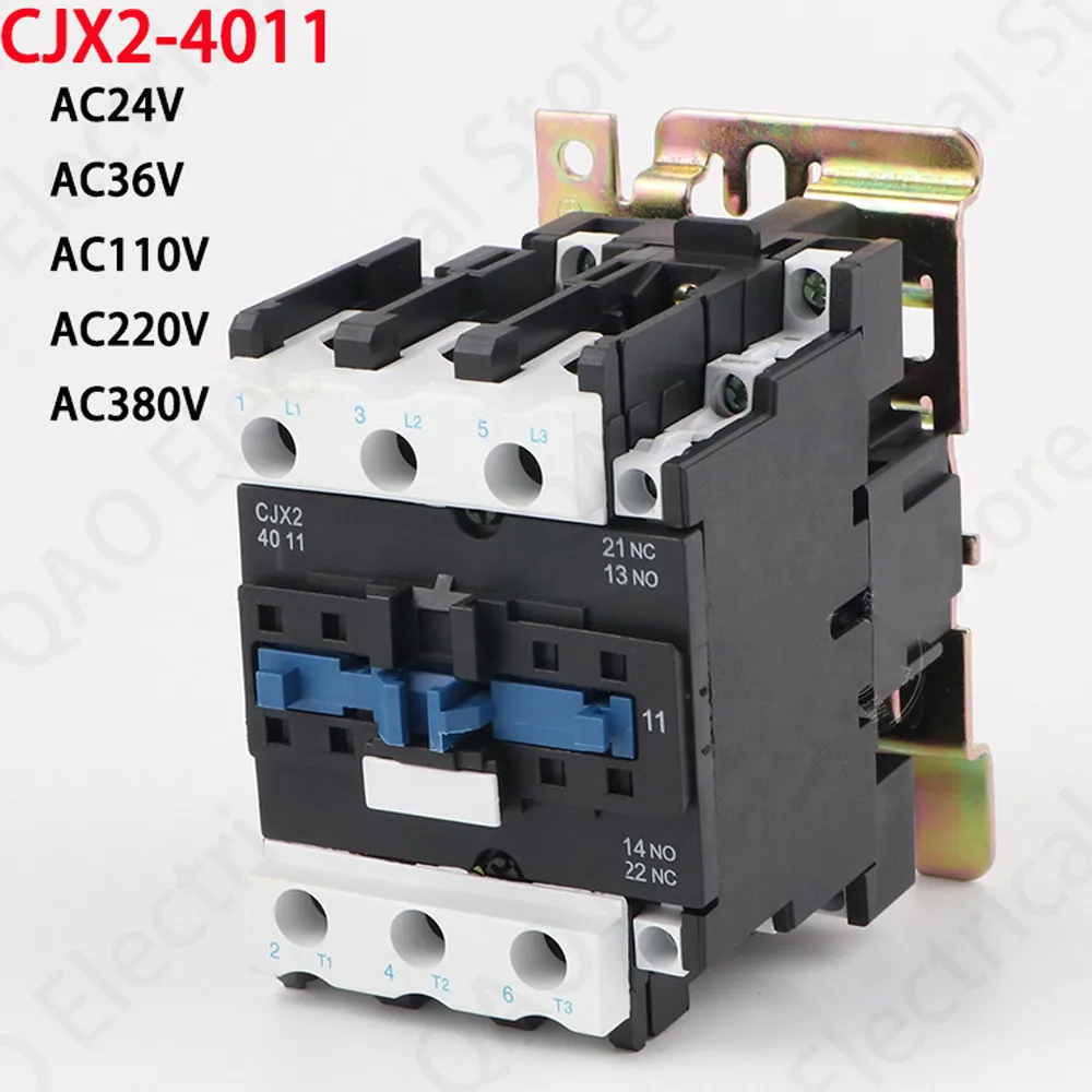 Contactor CJX2-4011 40A 3P NO + NC AC contactor CJX2-40 LC1-D40 series 220V 380V 110V 127V 48V 36V 24V