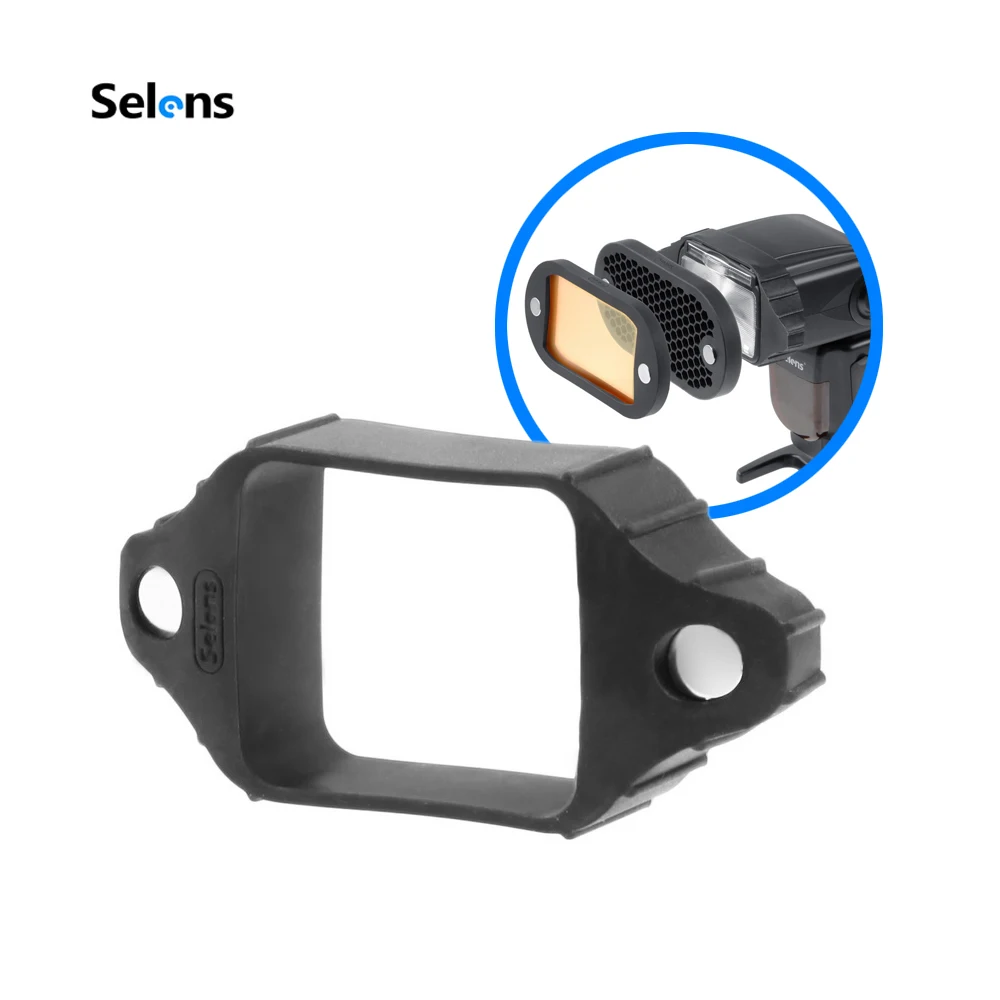 Selens المطاط قبضة ل Speedlite المغناطيسي اكسسوارات اللون مرشحات هانيكوم شبكة ضوء غلوب المجال الناشر ترتد سنوت