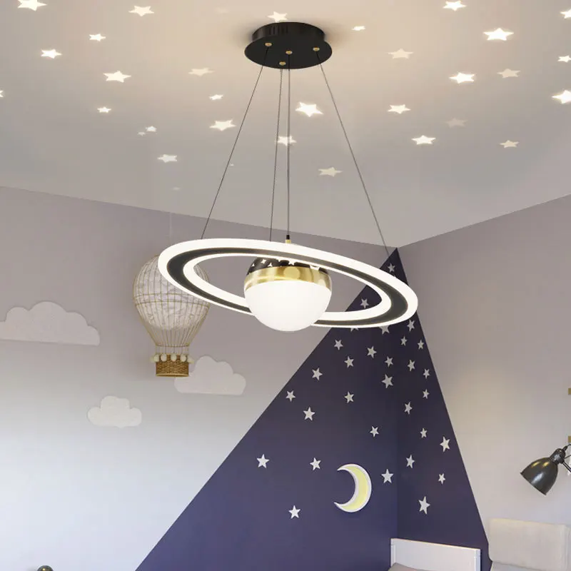 Nordic Modern LED Chandelier Simple Modern Master Bedroom Dining Room Children's Room Personality Creative Decor With Gypsophila