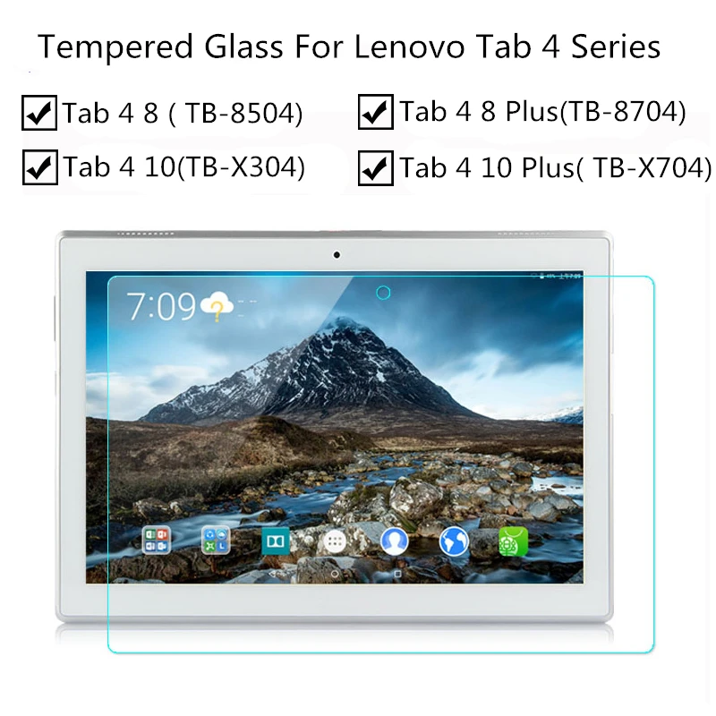 

9H Tempered Glass Screen Protector For Lenovo Tab 4 8 10 Plus 8.0 10.1 Tablet Protective Film TB X704N X304N 8704F 8504F X704