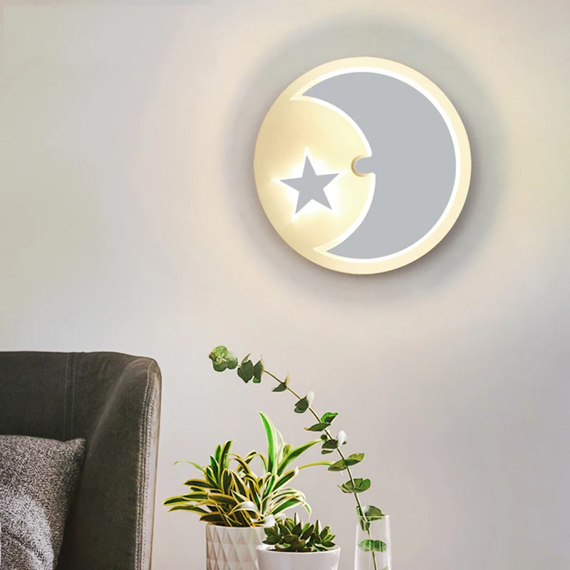 

Modern LED Wall Lamp Star Moon Round Square Shape Light Rotatable Wall Sconce Light Fixtures for Home Loft Decor Light Fixture