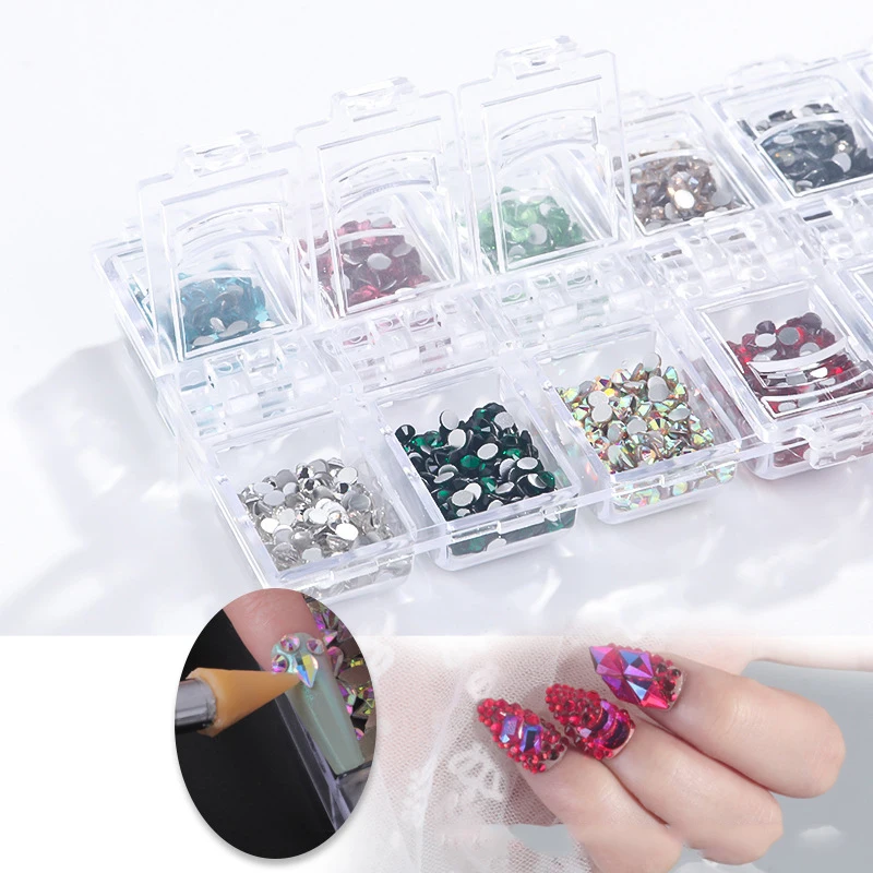 Colori misti AB crystal flat back strass diamond gem 3D glitter nail art decorazione per accessori per unghie