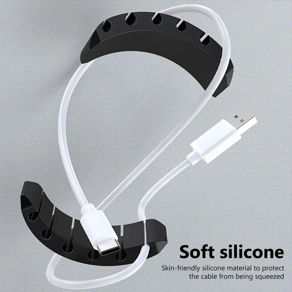 Silicone Cable Holder 1/2/4/6/8 Holes Cable Organizer Wire Holder Self-adhesive Desk Management Cable Clip Desktop Cable Winder