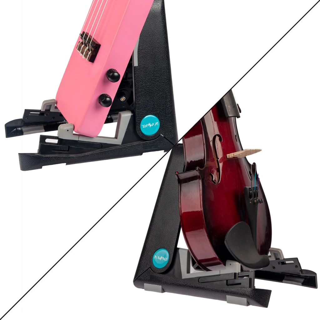 NAOMI Professional Adjustable Folding Ukulele And Violin Instrument Stand Black ABS Space Saving Tripod