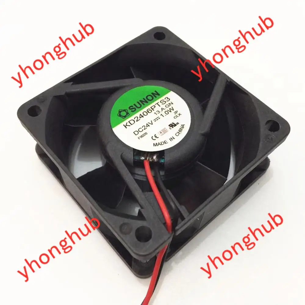 SUNON KD2406PTS3 13.A.GN DC 24V 1.0W 60x60x25mm 2-Wire Server Cooling Fan