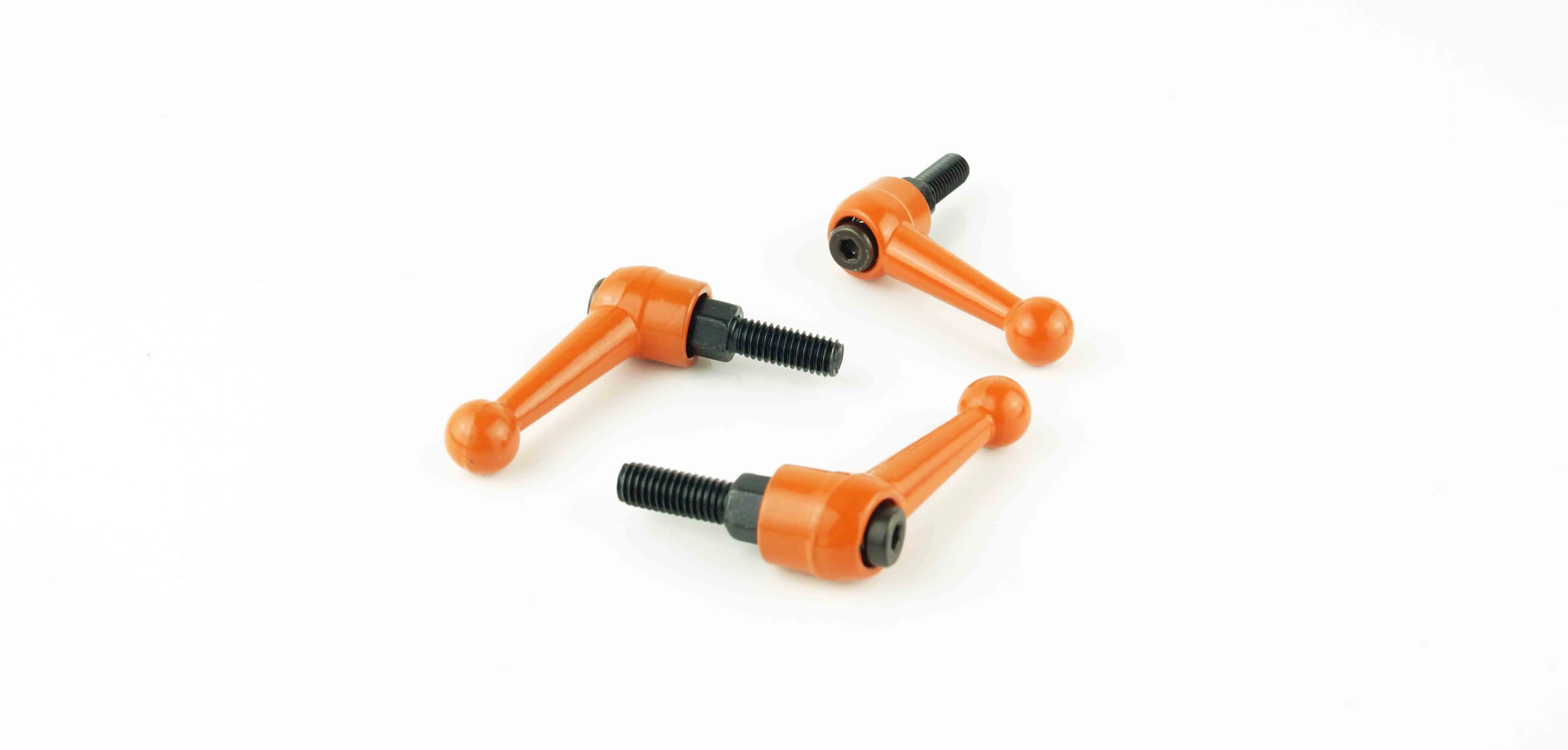 M5 M6 Solid Zinc Alloy Orange Adjustable Handle Clamping Lever Arm Tension Levers Knob