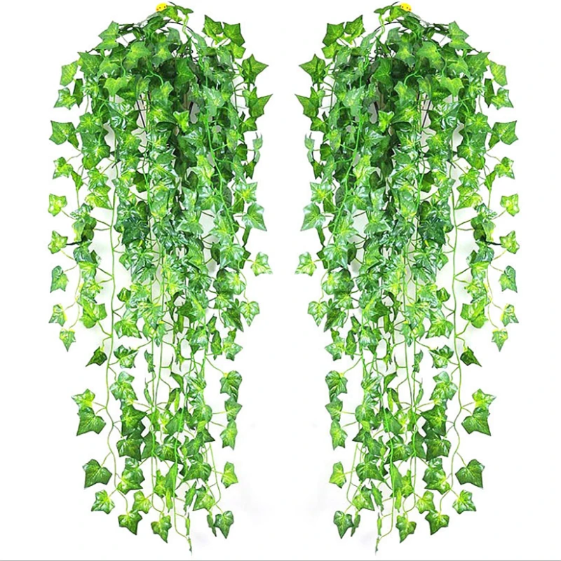 2M Artificial Fake Vine Ivy Plant Green Leaf Artificial Leaves For Festival Wedding Party Home Decoration Creeper Green Ivy Wr