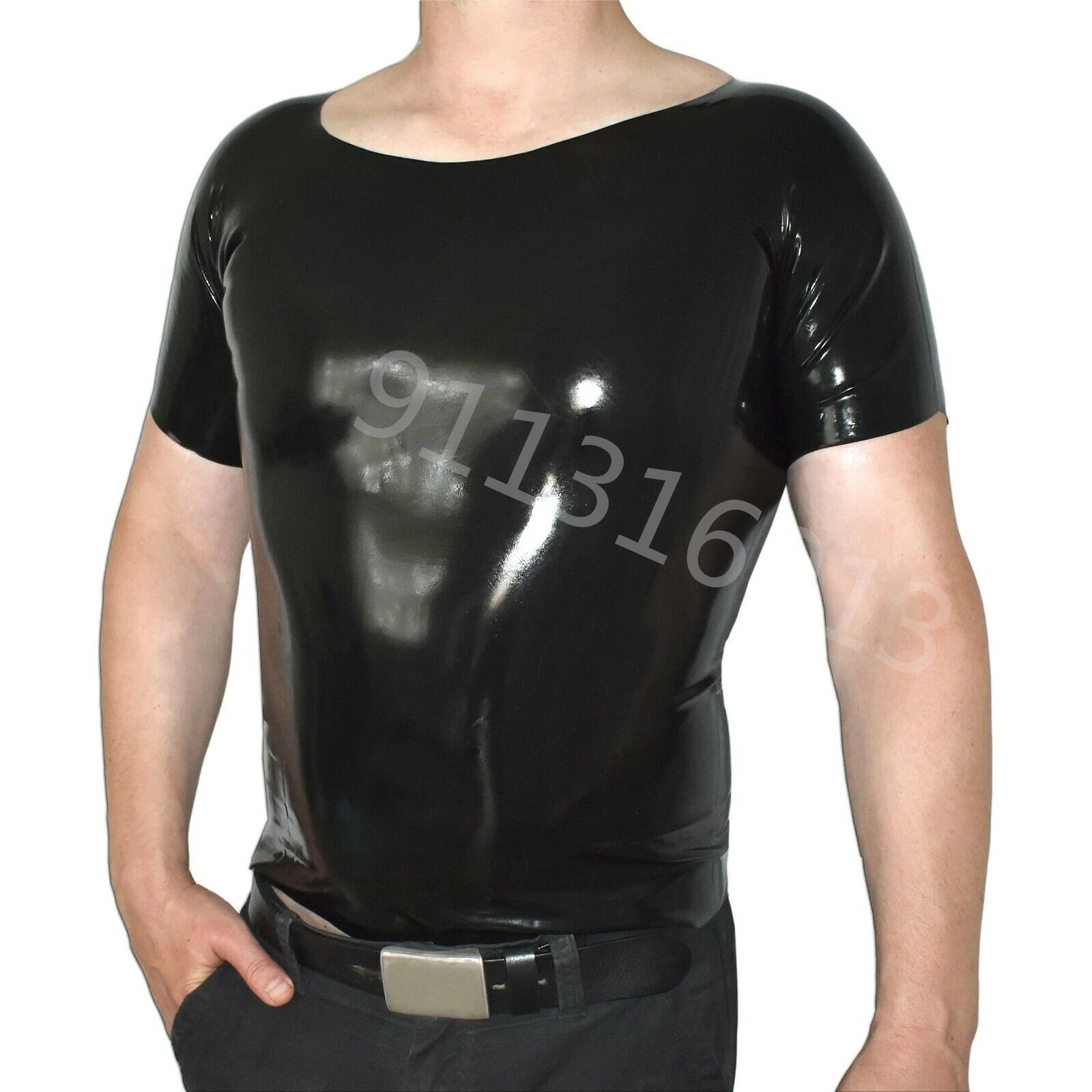 

Men's short Sleeve Shirt Made of Latex T-Shirt Top/Shirt Rubber
