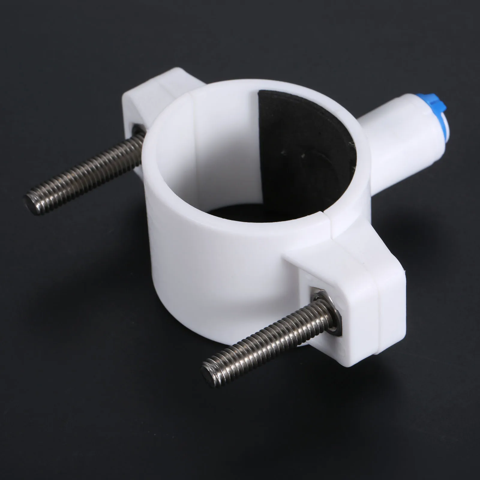 1Pc Reverse Osmosis RO Water System Aquarium 40mm Drain Waste Water Pipe Clamp Saddle Valve Clips 1/4"" OD Hose Quick Connection