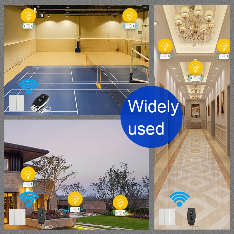 Wenqia 433Mhz switch Universal Wireless Remote Control AC 220V 10Amp 1CH RF Relay Receiver Transmitter for LED/Light/fan lamp