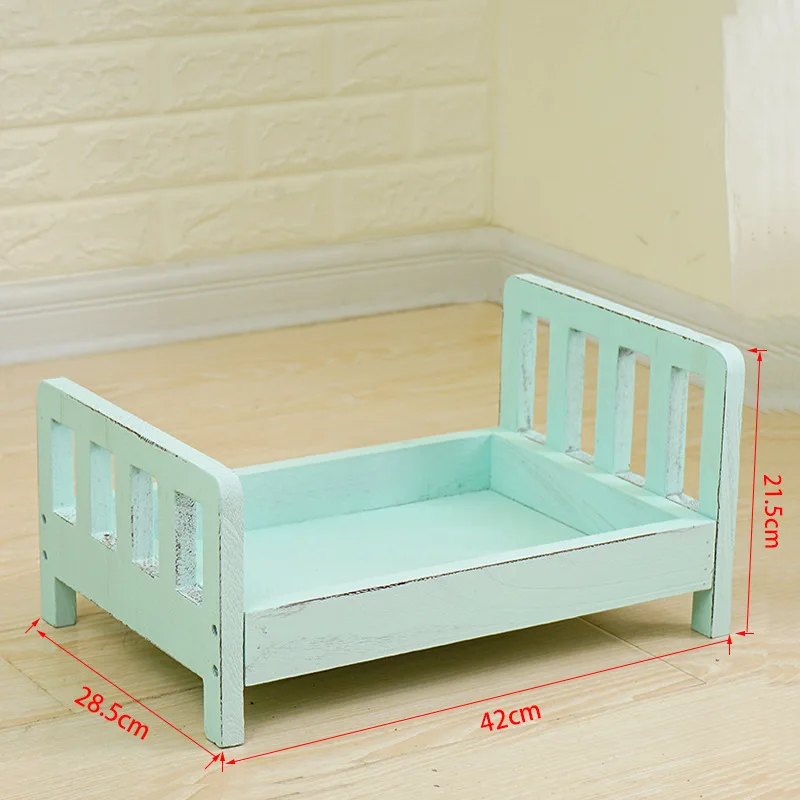 High Quality Newborn Wooden Bed Baby Accessories Photography Props Keepsakes Souvenirs Girls Boys Handmade Wooden Furniture