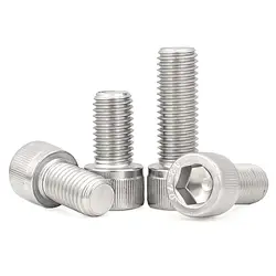 A Pack M3 M4 M5 M6 M8 304 Stainless Steel Length=4-60mm DIN912 Hexagon Hex Socket Head Cap Allen Bolt Screw