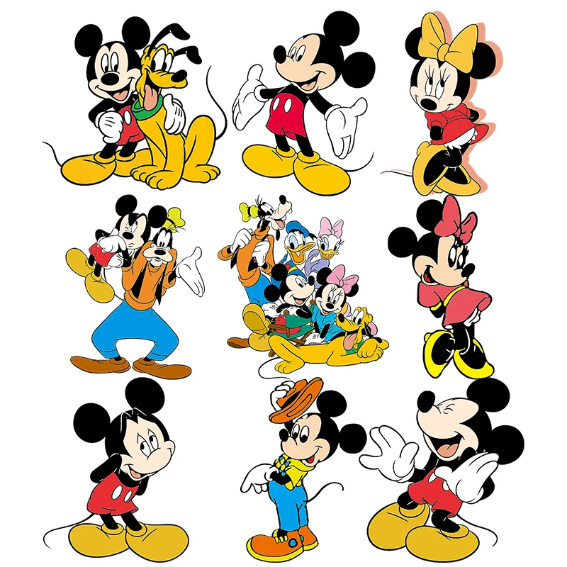 

Brand Mickey Mouse Clubhouse applique for cloth Heat Vinyl Ironing Stickers Decor Cheap Washable DIY decoration