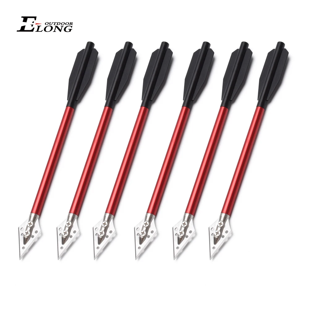 

6PCS 6.5'' Crossbow Bolts Solid Aluminum Body Arrows with Screw Tip Broadhead for Crossbow Under 50 lbs