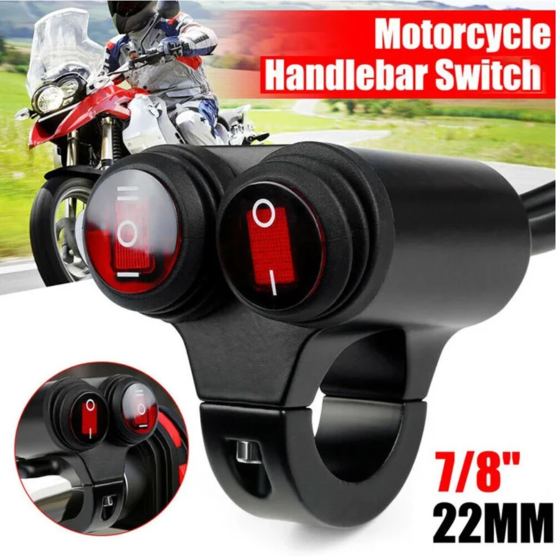 

Motorcycle switch aluminum alloy handlebar spotlight double flash switch combination modification switch with indicator light