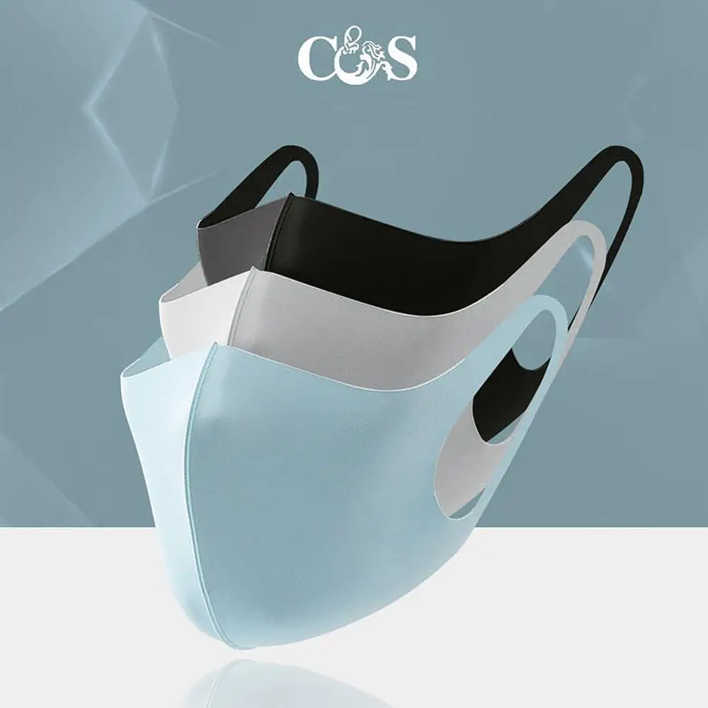 Mascarilla antipolvo para niños, máscara de seda de hielo lavable, reutilizable, para las orejas con correas ajustables, de algodón, 3 piezas