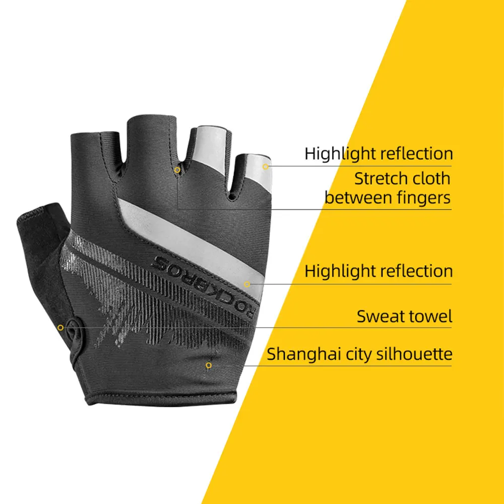 10 Style ROCKBROS Cycling Gloves Half Finger Breathable Bicycle Gloves MTB Road Bike Gel Shockproof Men Women Sports Equipment