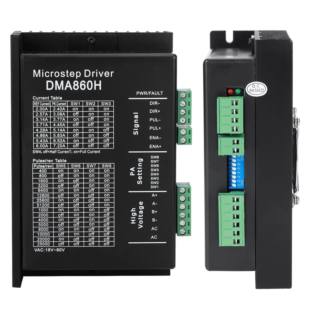 Sterownik silnika krokowego MA860H Microstep 256 2 fazy 18-80 V AC 7,2 A dla silnika krokowego NEMA23 NEMA34