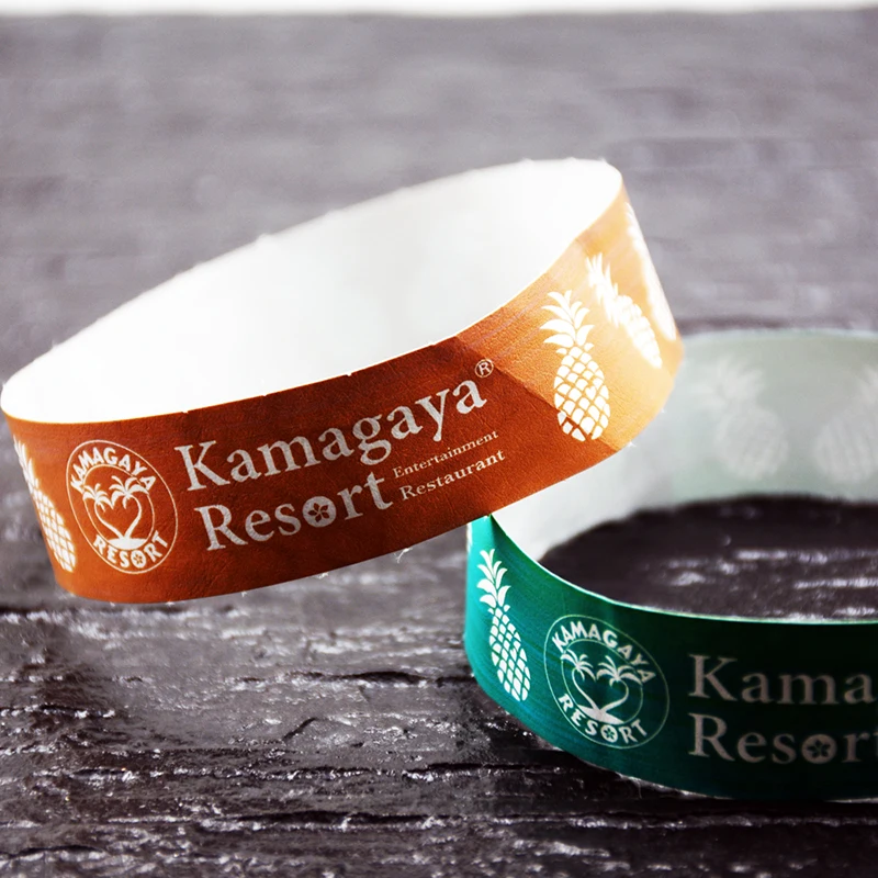 500 Pieces Custom Black Printed Tyvek Paper Wristbands Disposable Waterproof Dupont Bracelets Armband for Meeting Party Events