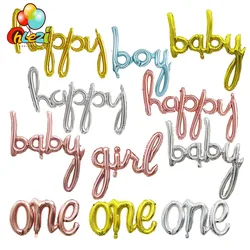 Conjoined letters Foil balloons one Boy Girl Gender Reveal Balloon Birthday Party Decor Kids baby shower Inflatable air globals