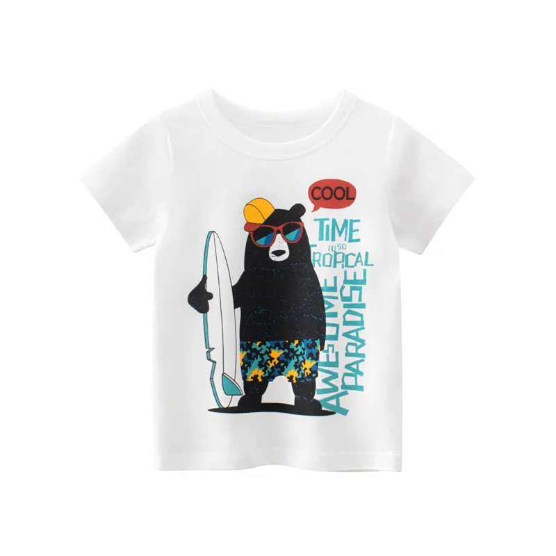 

Childern T-shirt Summer 2021 New Kids Clothing Cotton Baby Boys Clothes Casual Style Cartoon Design Toddler Boy T-shirt