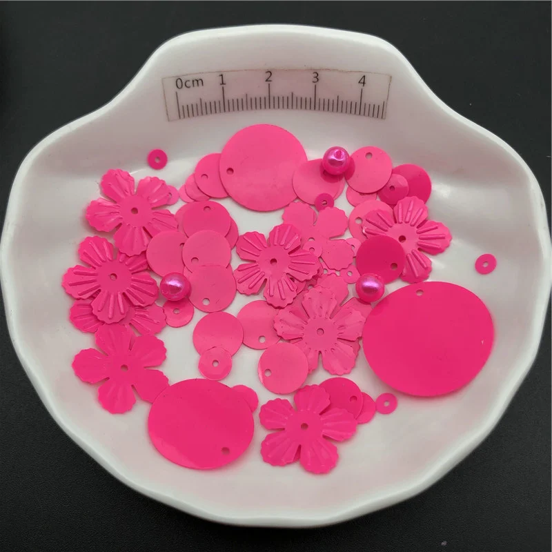 30g Solid Fuchsia  Loose Sequins Paillettes For Sewing ,Shoes,Hat,Kids DIY,Crafts Accessories Wholesale