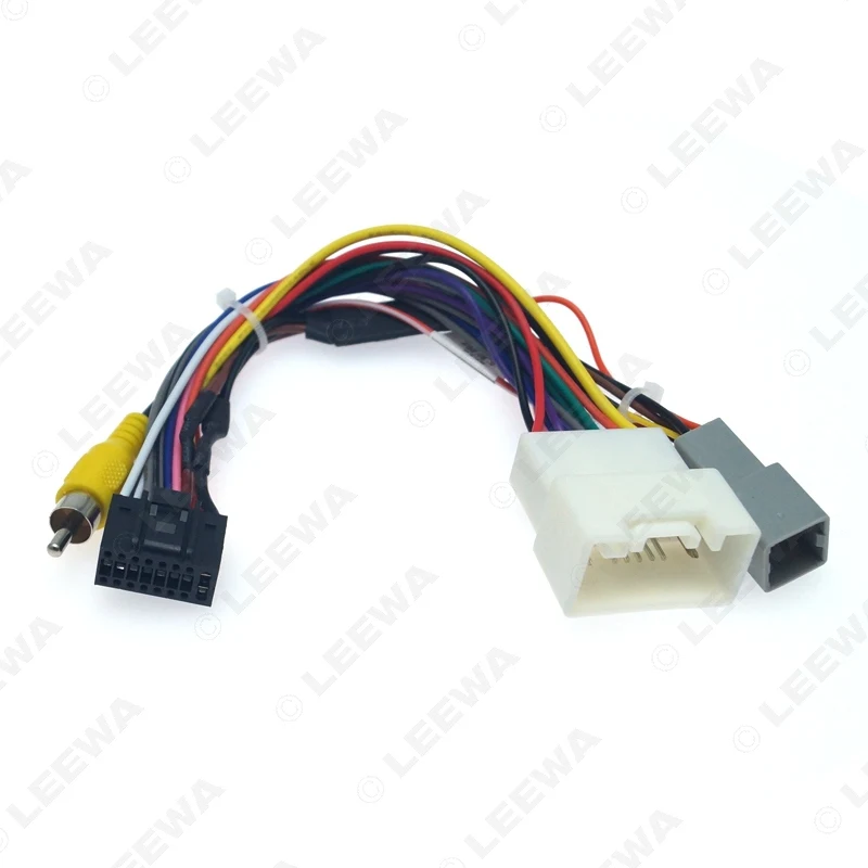 LEEWA Car Stereo Radio 16PIN Adaptor Power Cable For Mitsubishi Outlander Xpander/Mirage Audio 16Pin Wiring Harness #CA4469