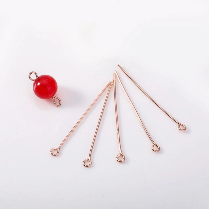 20PCS 20MM 25MM 30MM 35MM 24K Gold Color Eye Pins Bead Pins Connector High Quality DIY Jewelry Making Findings Accessories