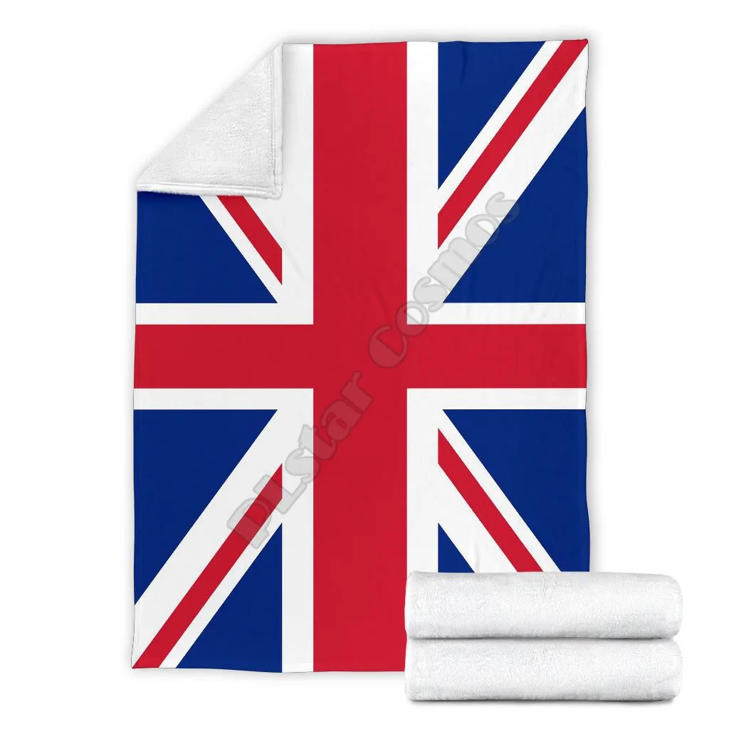 

United Kingdom Flag Fleece blanket dog printed Wearable Blanket Adults For Kids Warm Sherpa Blanket