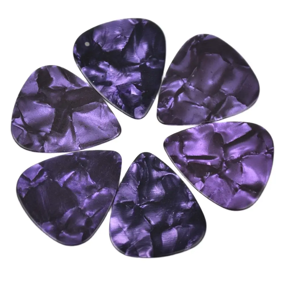 Lots of 50pcs Pearl Purple Blank Guitar Picks Plectrums Celluloid 0.71mm / 0.96mm