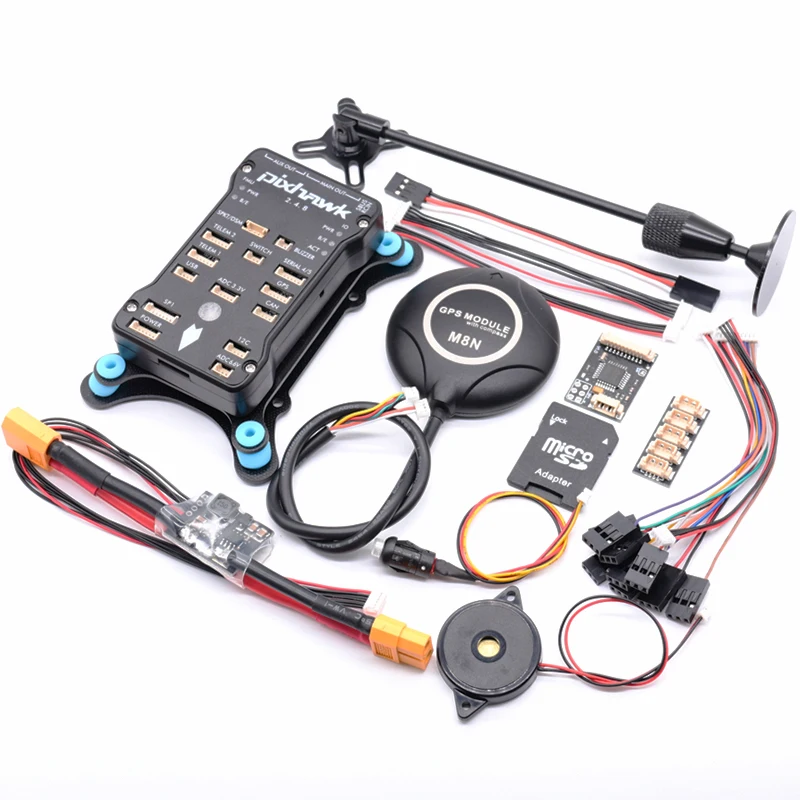 

Pixhawk PX4 PIX 2.4.8 32 Bit Flight Controller w/ 4G SD Safety Switch Buzzer M8N GPS+PPM+I2C+shock Absorber+xt60 power module