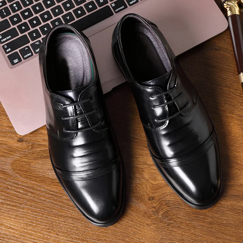 

Nice Pop Genuine Leather Shoes Men Footwear Nice Business Shoes Cowhide Casual Man Brogue Shoes Black Brown A1914