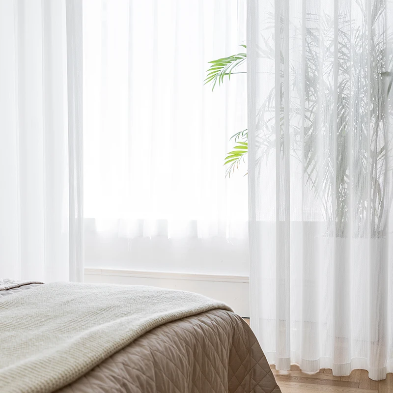 حساسة الجاكار تول الستائر لغرفة المعيشة الفاخرة الأبيض شير الفوال نافذة الستار لغرفة النوم الدانتيل كورتينا الفقرة سالا #3