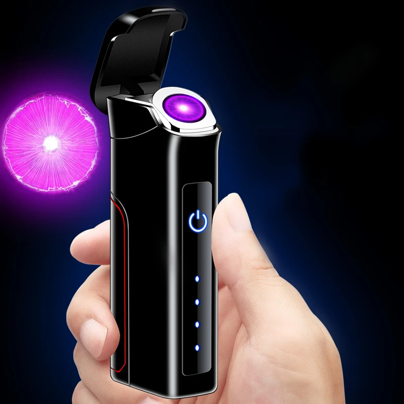 Arc Removable Battery Lighter Touch Sensing Rotating Current  Lithium Isolation LED Power Display Gift Selection Electric Lighte