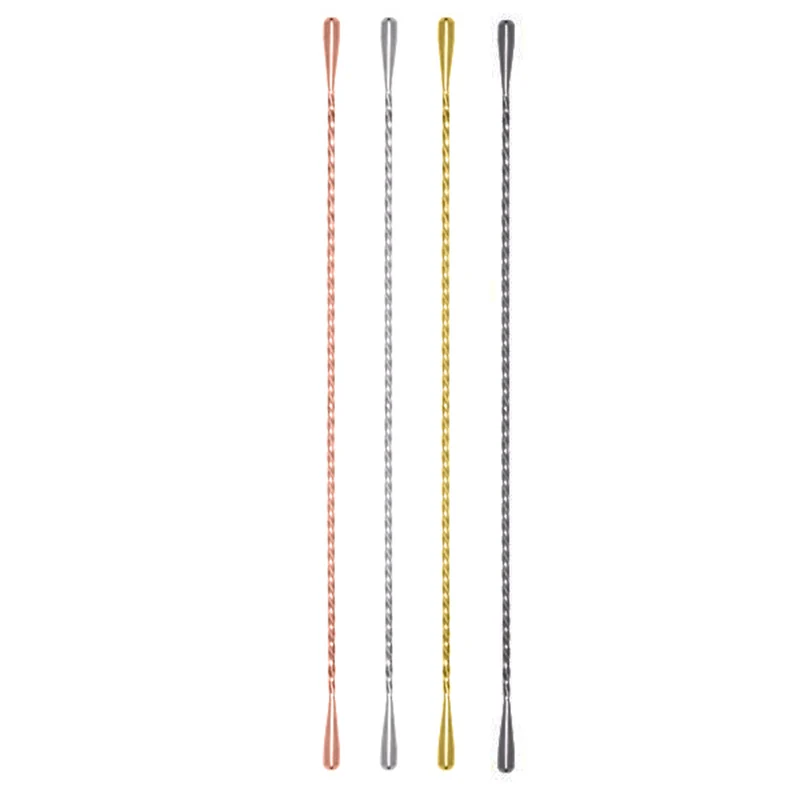 30cm Double Teardrop Stirrer Swizzle Stick 304 Stainless Steel Twisted Mixing Stirrer Bar Tool