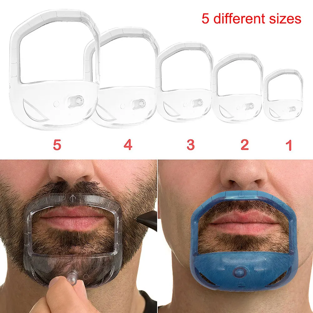 New Hot 5 Pcs Men Mustache Shaper Styling Template Goatee Beard Guide Stencil Shaving Design Tool SMR88