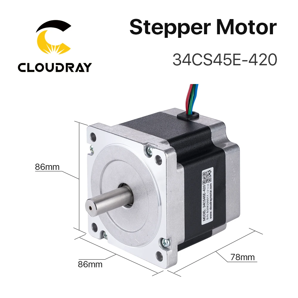 Cloudray Nema 34 Open Loop Stepper Motor 4.5N.m 4.2A 12.7mm Shaft Diameter and 2.4A-7.2A Driver for 3D printer CNC Machine