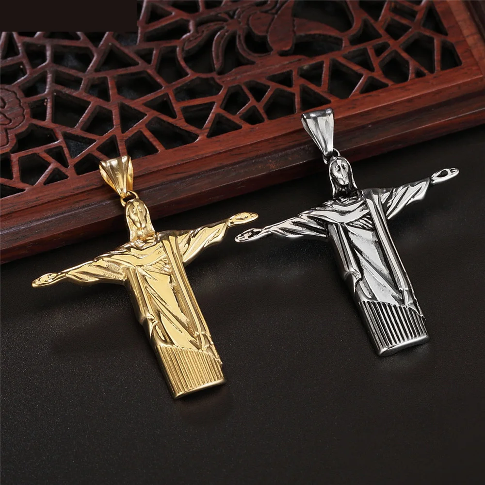 كريستيان يسوع التيتانيوم الصلب قلادة قلادة الكاثوليكية