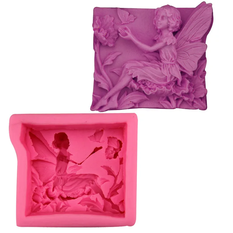 Moldes de jabón 3D con flor de Ángel de hadas, moldes de silicona de arcilla de resina, molde de jabón hecho a mano DIY, molde de gel de sílice, nuevo diseño
