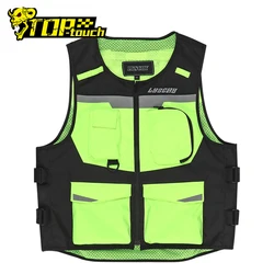 LYSCHY Mesh Motocross Vest Reflective Motorcycle Vest Breathable Safety Vest Fluorescent Green Protective Gear Waistcoat M-4XL #