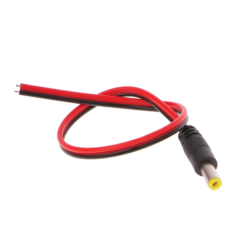 Connecteur d'alimentation cc mâle, 5.5x2.1mm, 5 pièces, pour CCTV, câble PSU Pigtail, Jack 12V, 2022