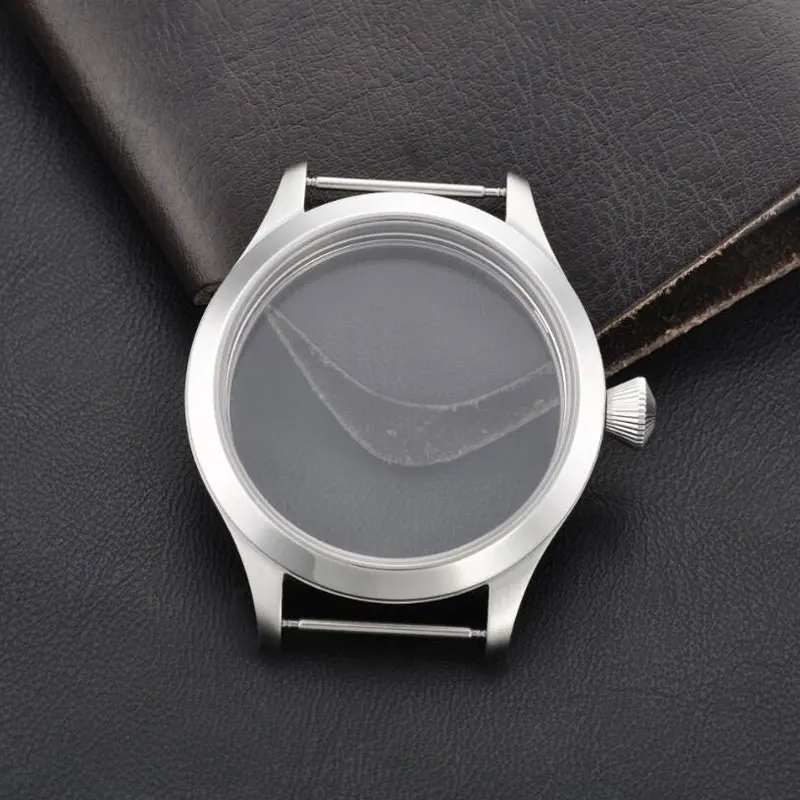 CORGEUT 45mm stainless steel watch case fit for 6497 6498  Hand Winding movement -BK45