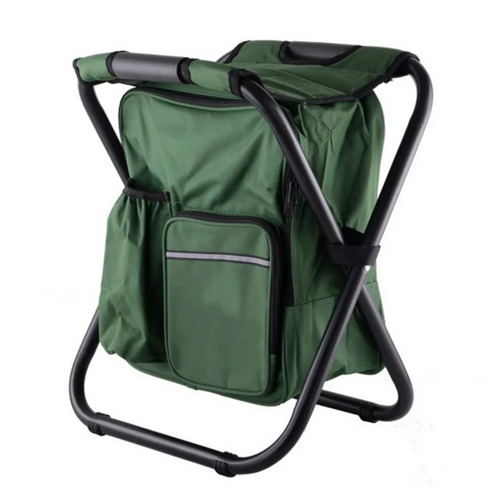 Fly Fishing Chair Outdoor Bag Folding Camping Stool Portable Backpack Cooler Insulated Picnic Hiking Seat Table Bag Bear 150KG