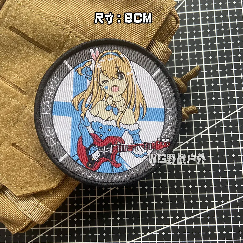 Parche táctico bordado guerrero pistola anime para mochila