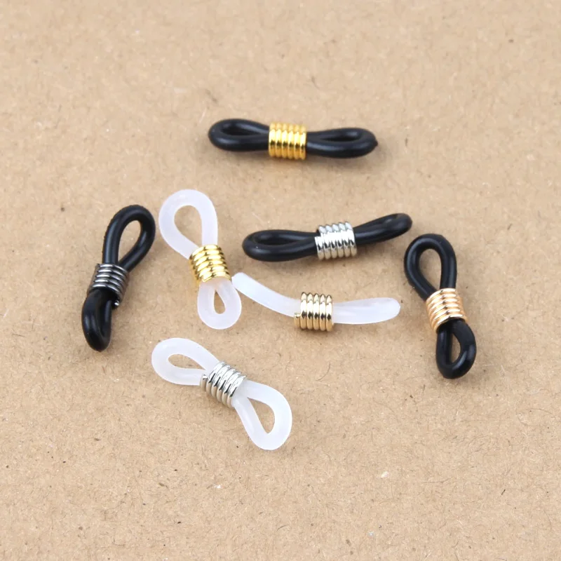 50PCS/lot Multi-color Rubber Material Adjustable Belt Adjuster 22x6mm For Glasses Accessories Fixed Glasses Rope Pendant