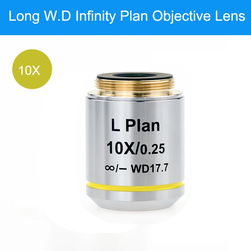Imagem -03 - Lente Longa de Funcionamento 5x do Objetivo da Distância da Infinidade Metalúrgica do Microscópio 10x 20x 50x 100x