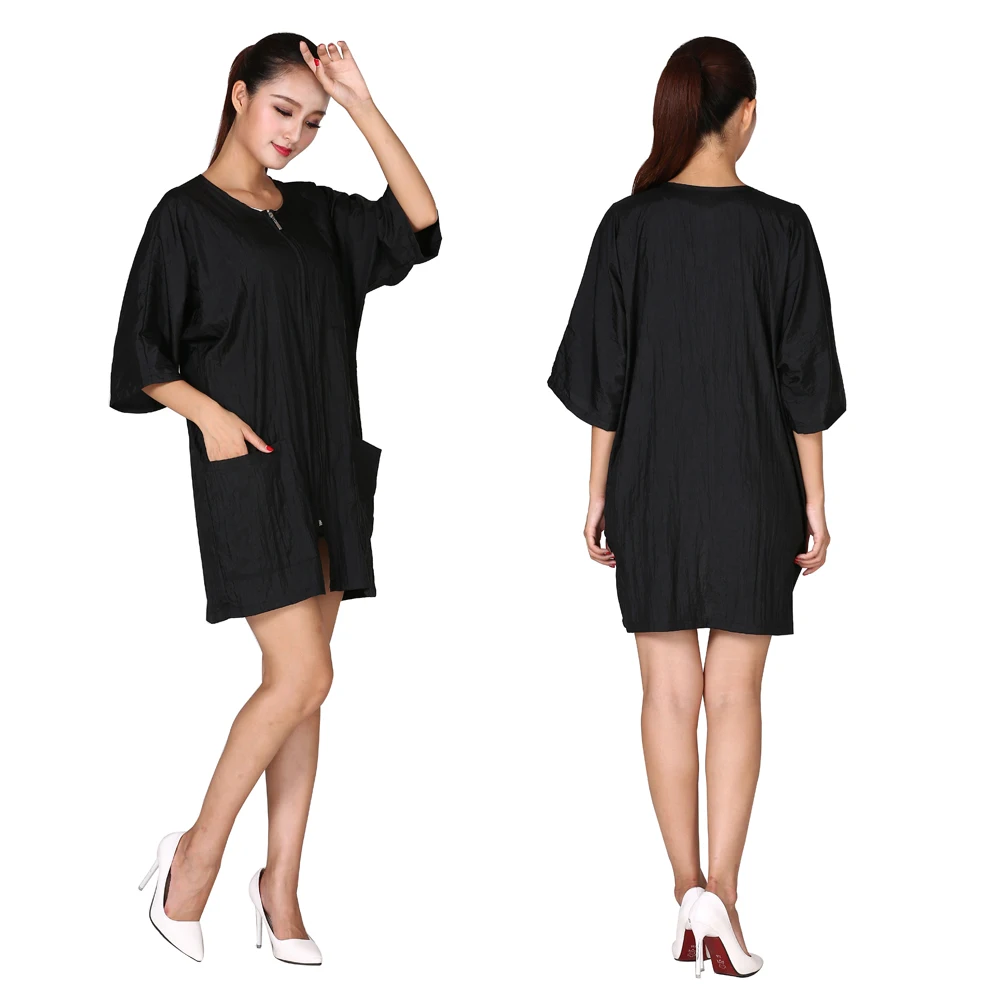 Professional Hairdressing Smock Apron Short Sleeve Barber Shop Uniform Pet Grooming Haircut Overalls Salon Work Clothes
