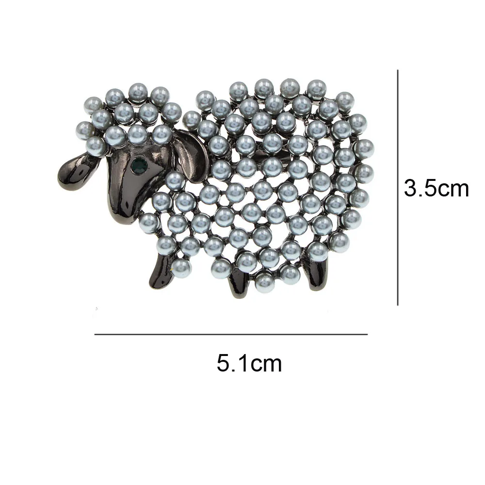 CINDY XIANG New Cute Pearls Sheep Brooches For Women And Men White Grey Animal Casual Party Pins Jewelry