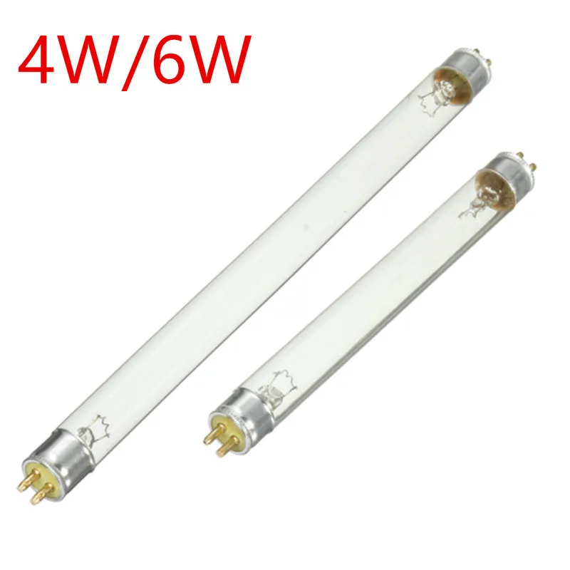 Bombilla de tubo de luz UV T5, reemplazo de luz UV impermeable para tanque de estanque, lámpara esterilizadora germicida transparente, AC220V, 4W, 6W