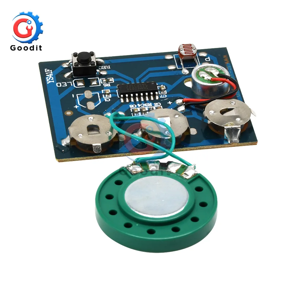 30S Recordable Sound Module Photosensitive Sound Voice Audio Music Recorder Board Chip Programmable Music Module Greeting Card